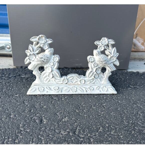 Vintage cast iron door stop antique birds decor Victorian home English cottage